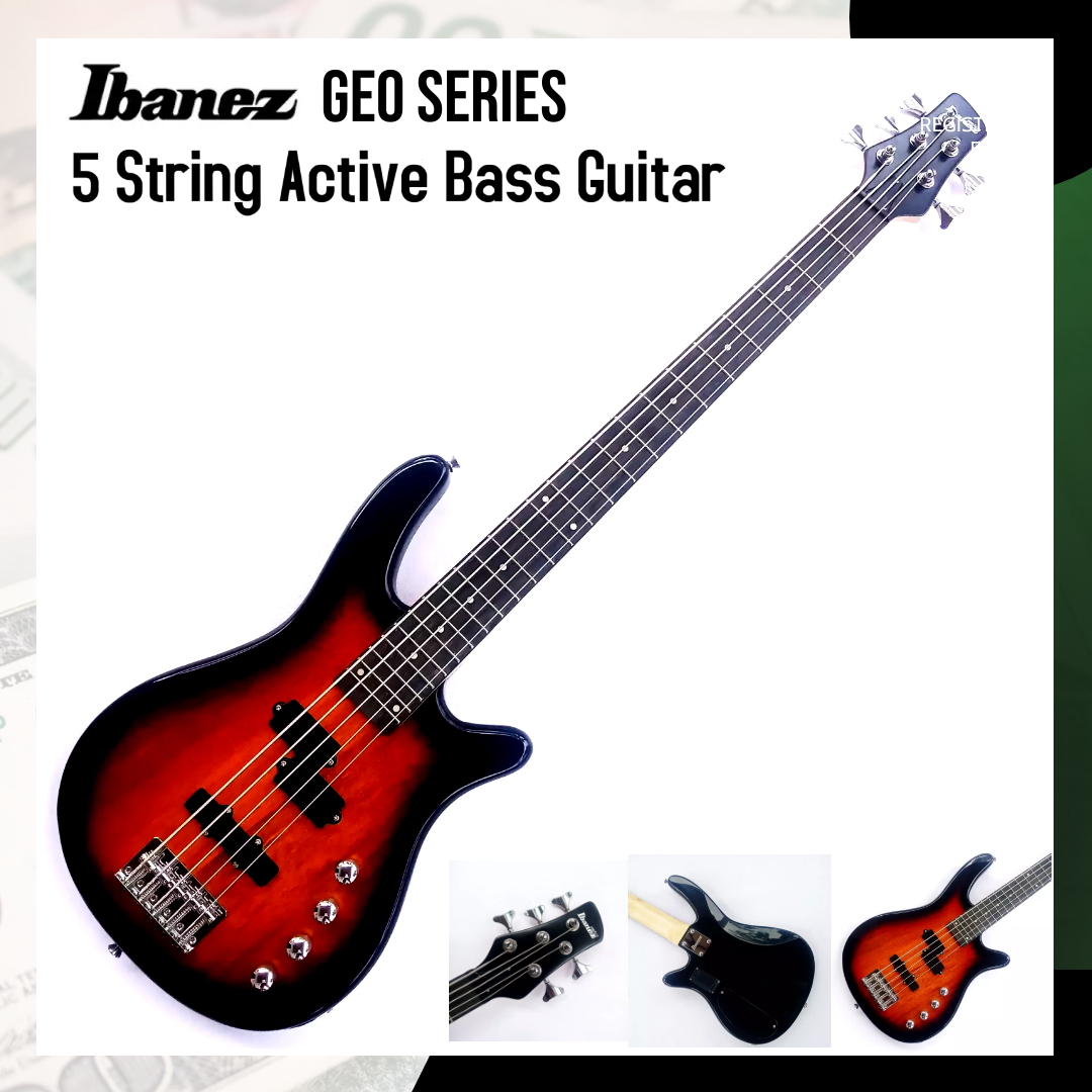 IBANEZ 5 String Brown Sunburst Active Bass Guitar